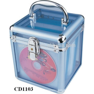 high quality 100 CD disks aluminum cd box with clear acrylic panel as walls wholesale